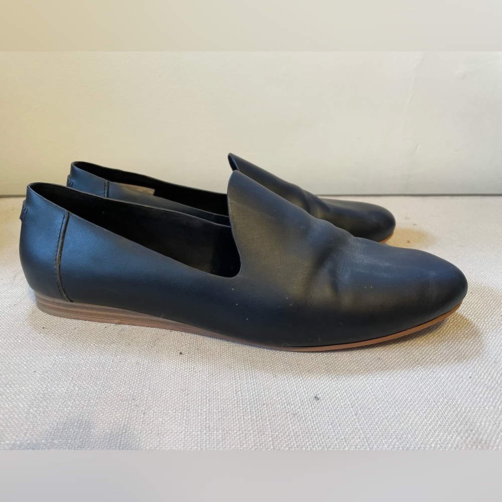 Black Toms vegan leather loafers